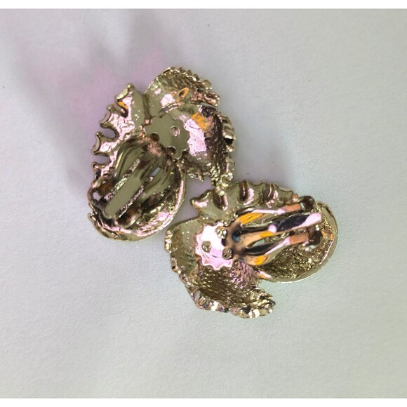 1950s Aqua Rhinestone Swirl Earrings, Silver Tone Clip-Ons - Picture 2 of 2